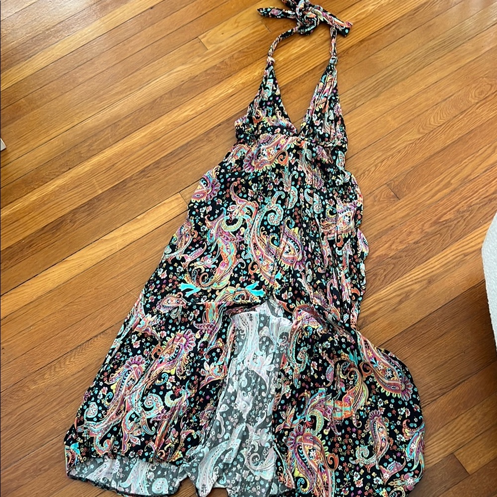 Colorful Paisley Halter Dress